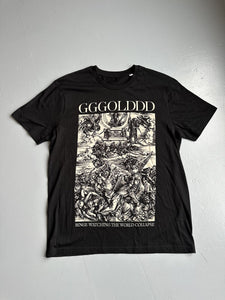 "Binge-watching the world collapse" black T-shirt